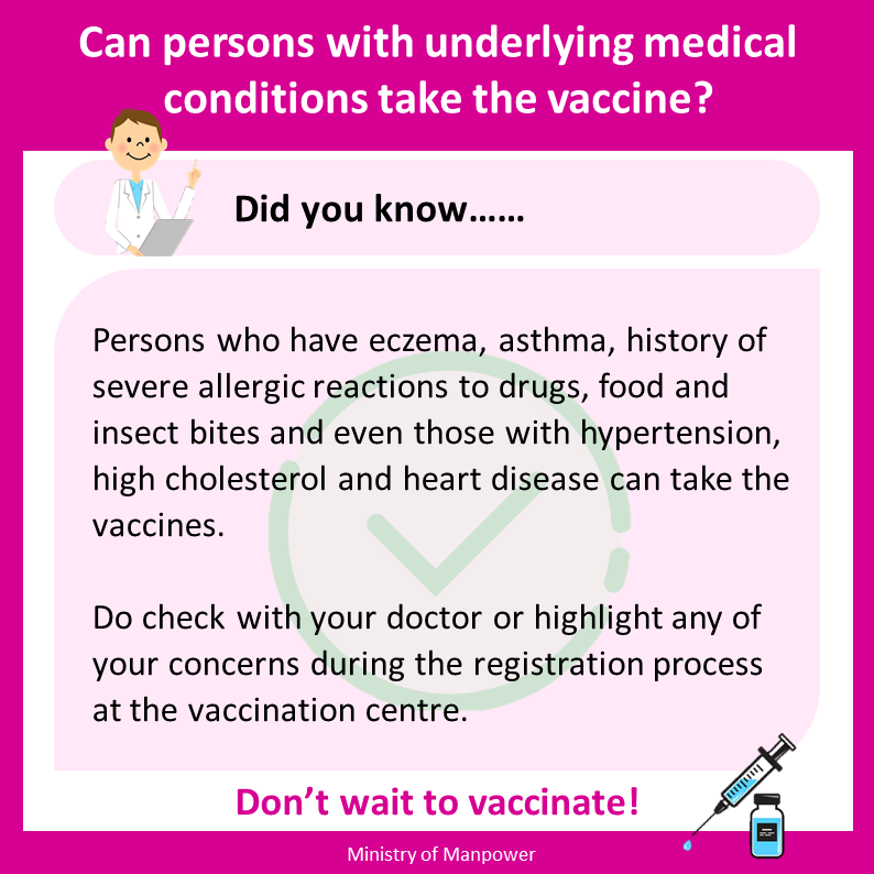 Can persons with underlying conditions take the vaccine