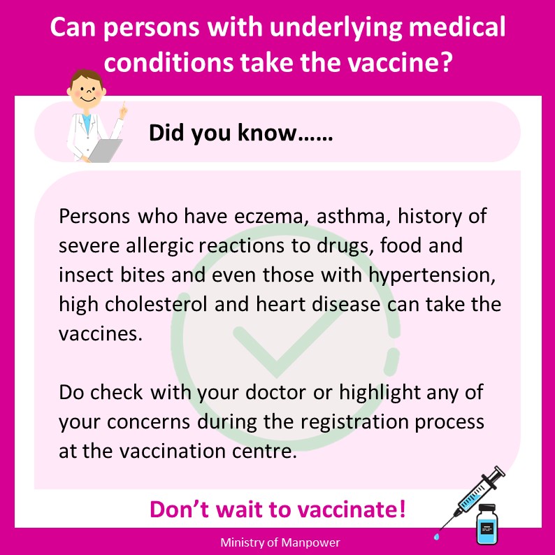 Can persons with underlying medical conditions take the vaccine
