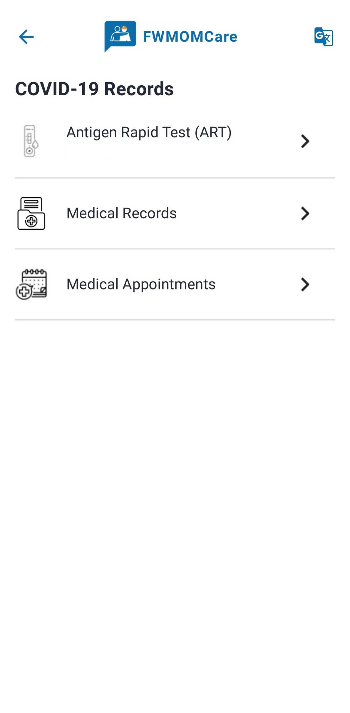 FWMOMCare - COVID-19 records