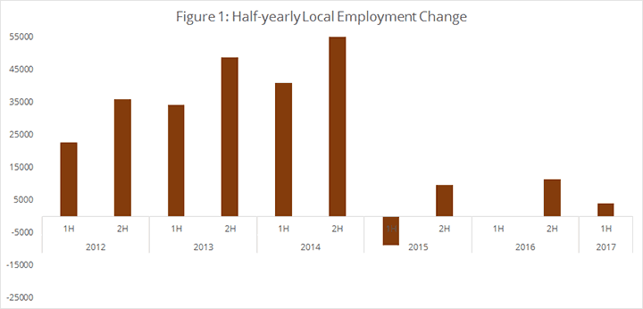 Figure 1: Half-yearly Local Employment Change