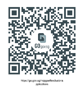 QR code - https://go.gov.sg/ncpgselfexclusionapplications