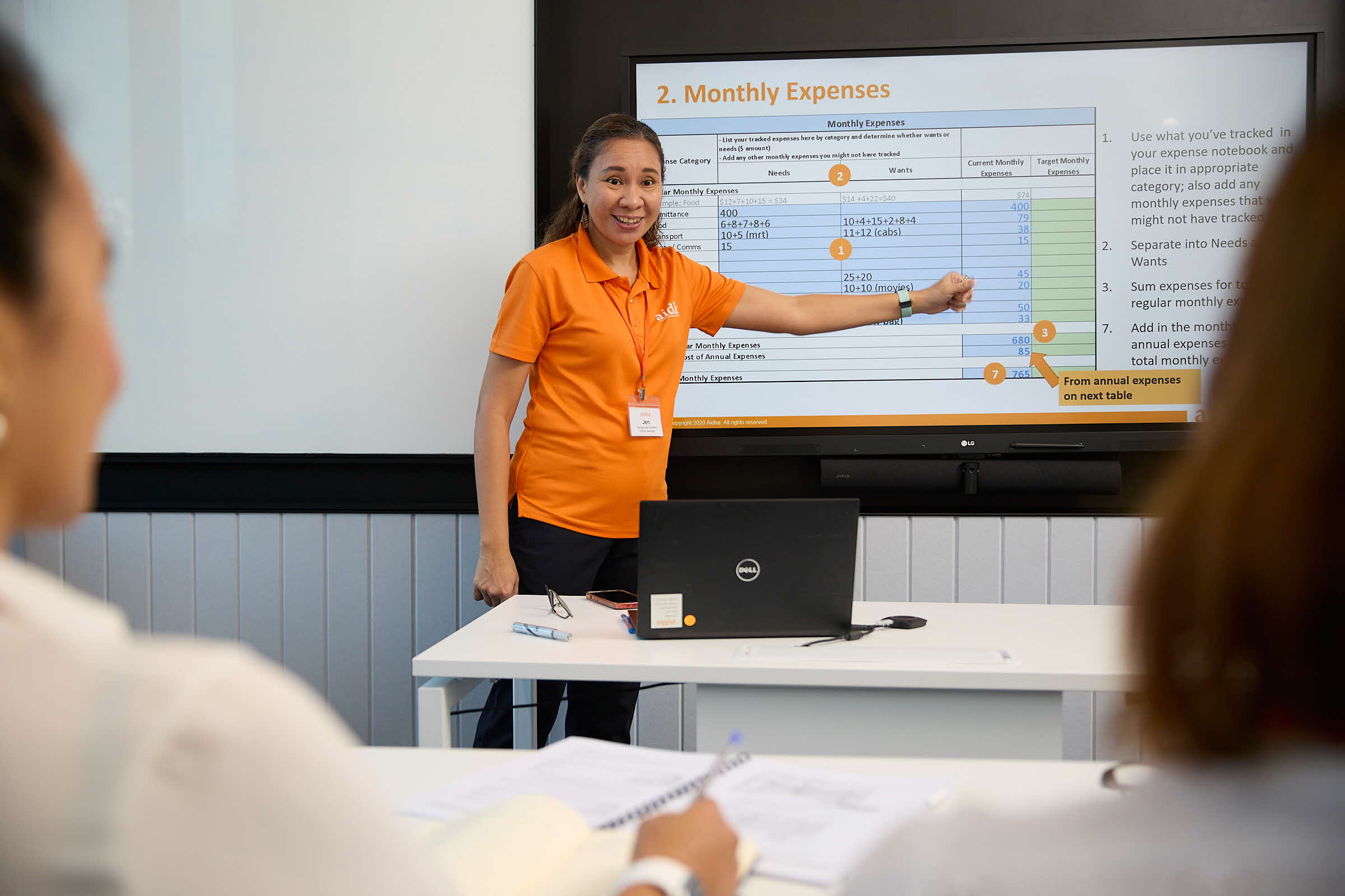 Aidha trainer going through the course content
