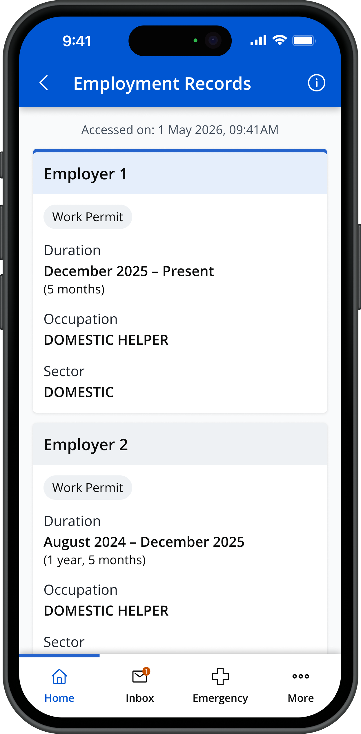 View your employment records