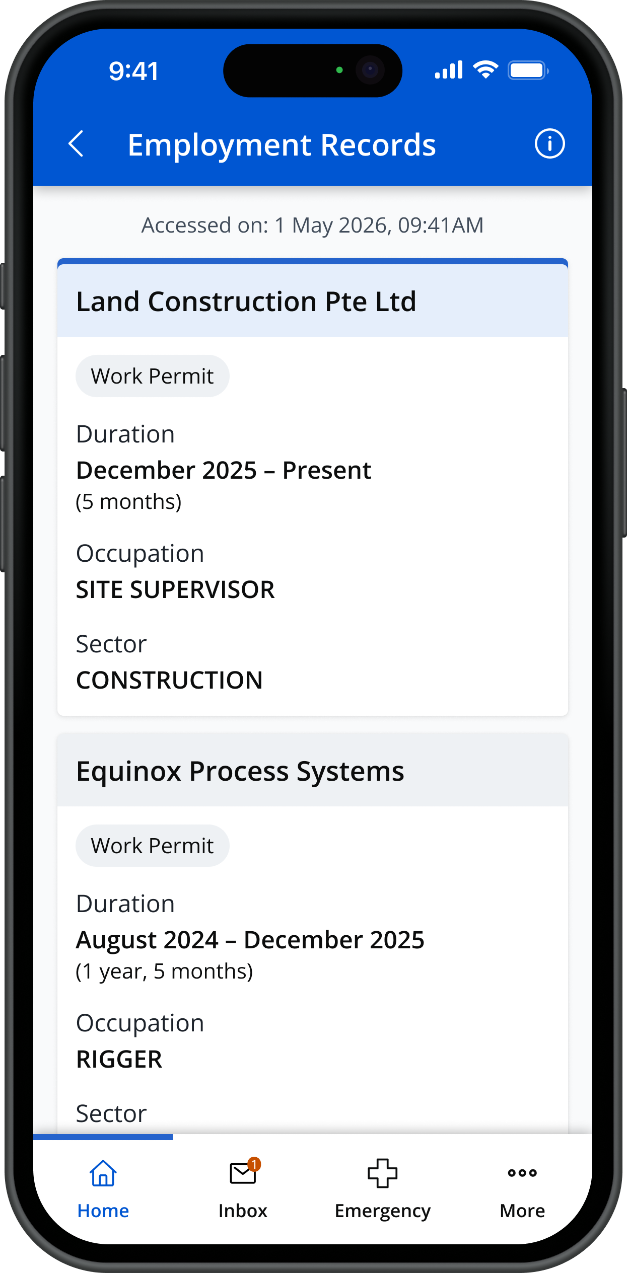 View employment records