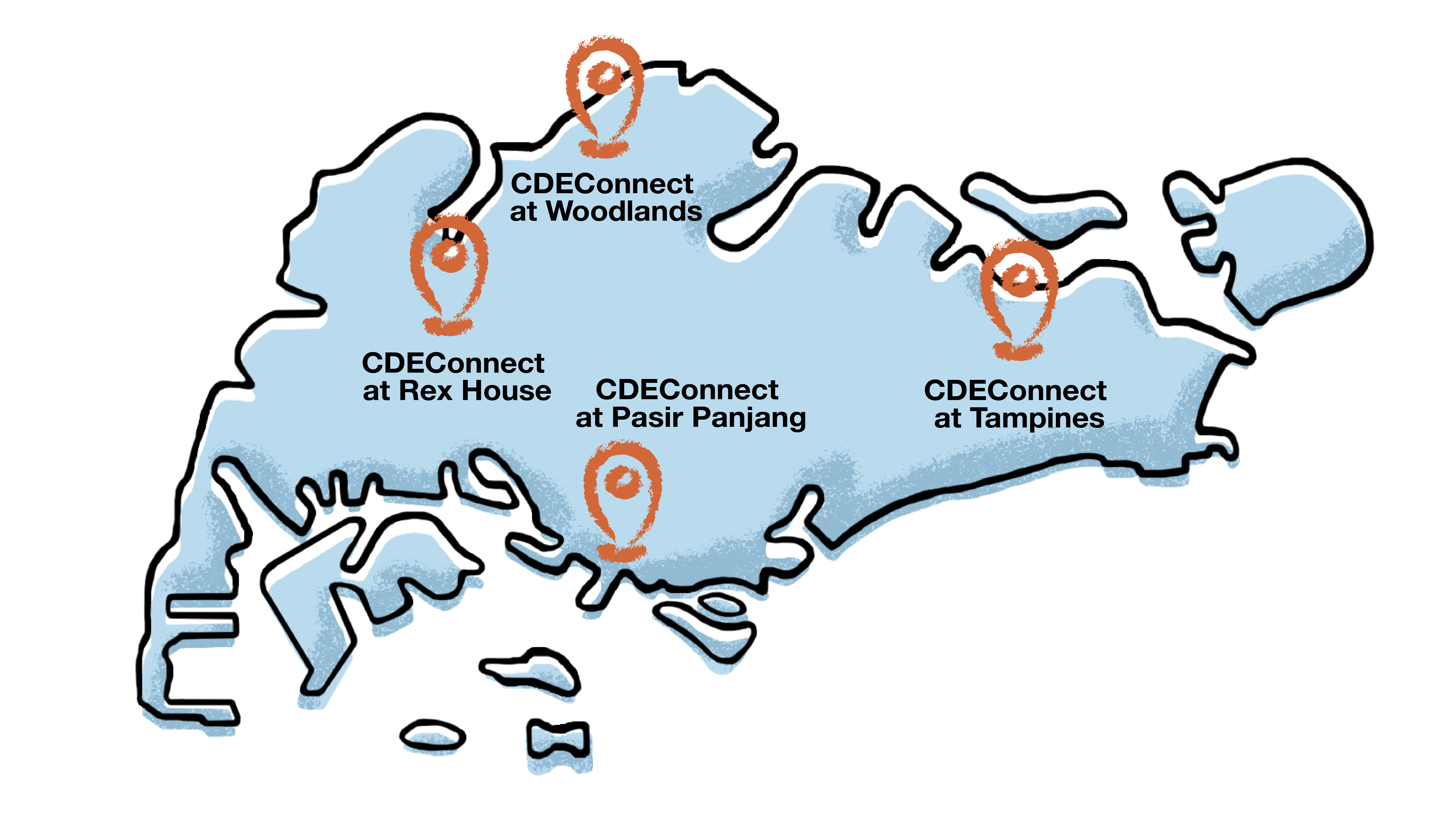Locations of CDEConnect Centres