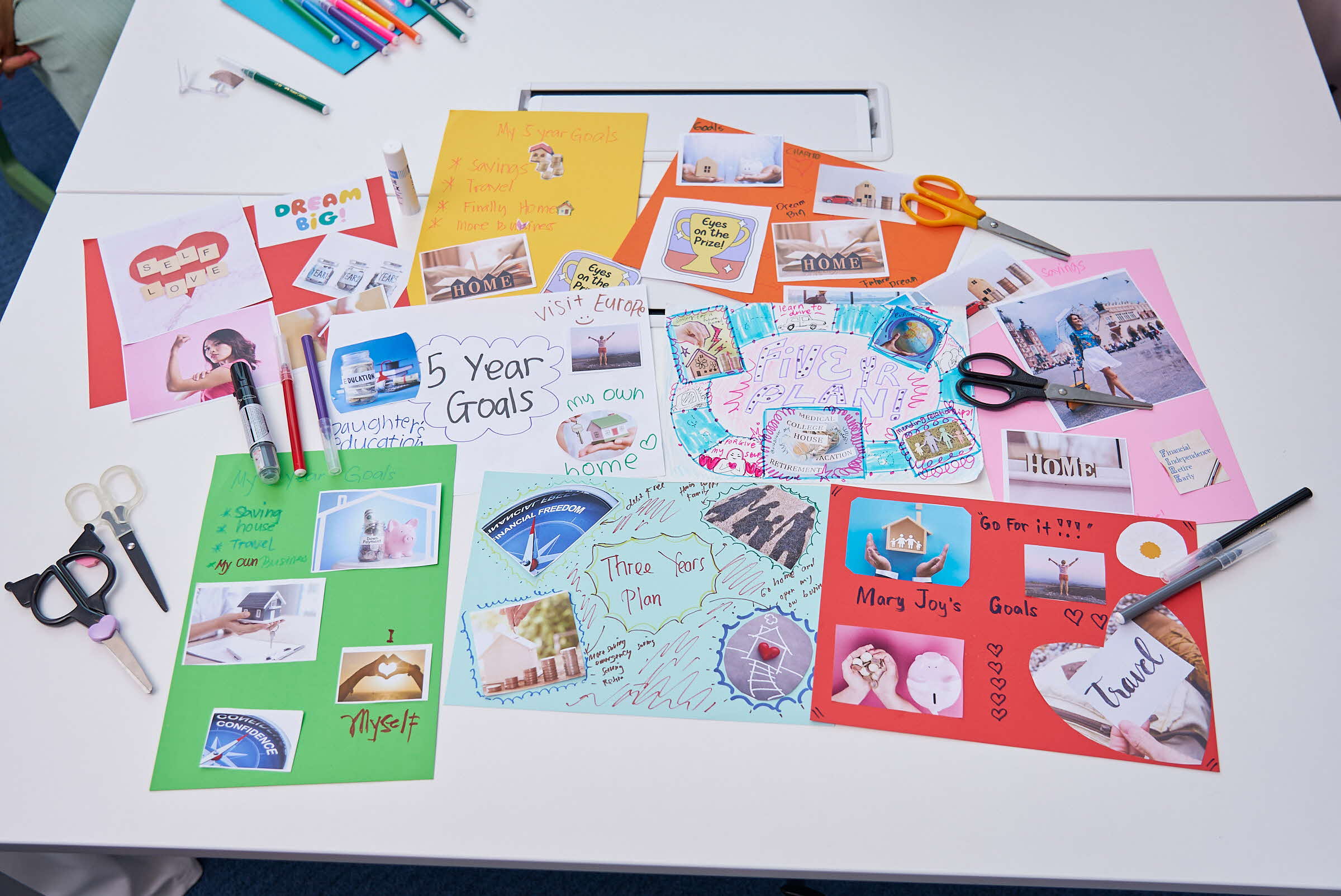 Completed dreamboards